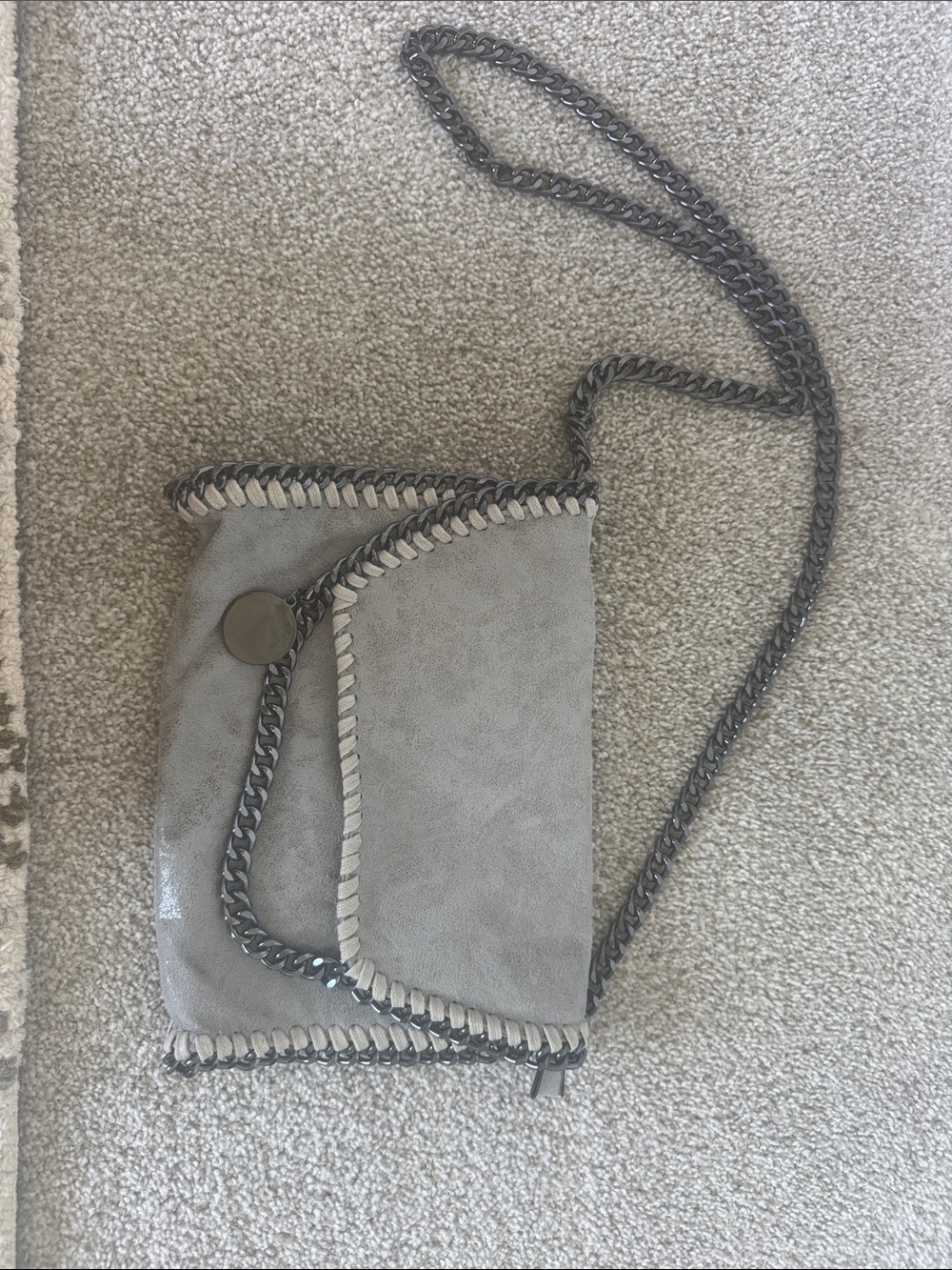 Gray Chain-Trim Crossbody Bag - Women's Shoulder Purse